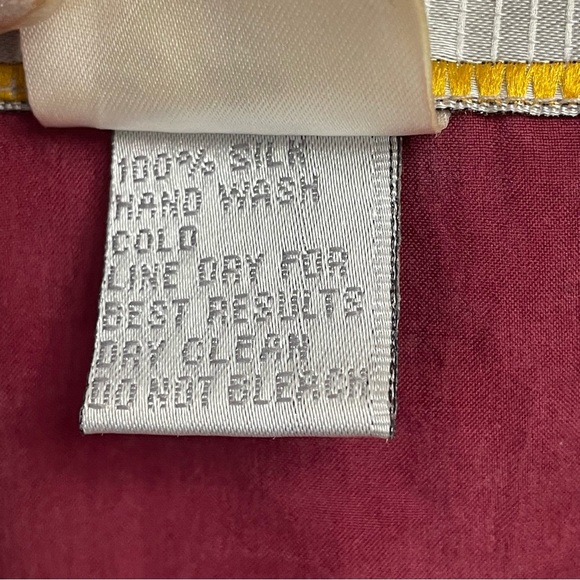 90's Over sized Silk Geometric Jacket Abstract art to wear burgundy - Picture 4 of 10